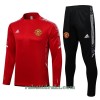 Manchester United Champions League Trenings Collegegenser Set 22-23 Kvart-Zip Rød Hvit - Barn